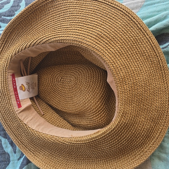 Karfil Hat Woven Sun black trim Vacation Sun Hat - Picture 6 of 7